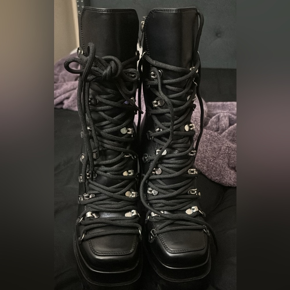 Azalea Wang Lace-Up Heeled Boots